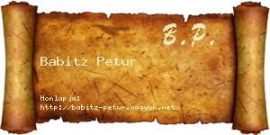 Babitz Petur névjegykártya